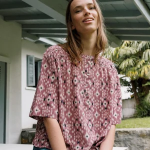 [CL] SMOCK-DETAIL BLOUSE