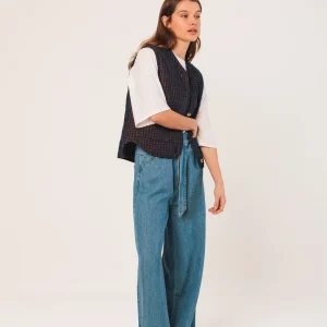 [CL] VICHY QUILTED MICRO-CORDUROY VEST