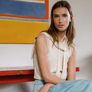 [CL] VEST WITH TIED SWEATER DETAIL